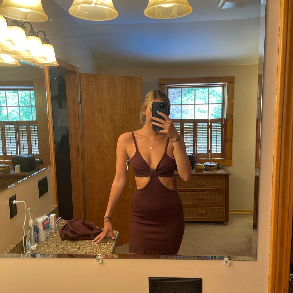 Side slit mini dress